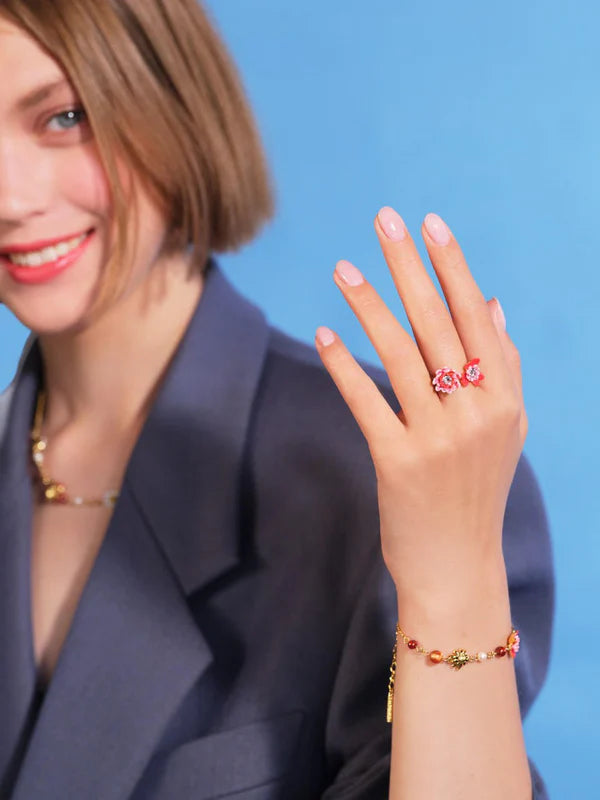 Anemone And Gerbera Adjustable Ring | AQHC6021
