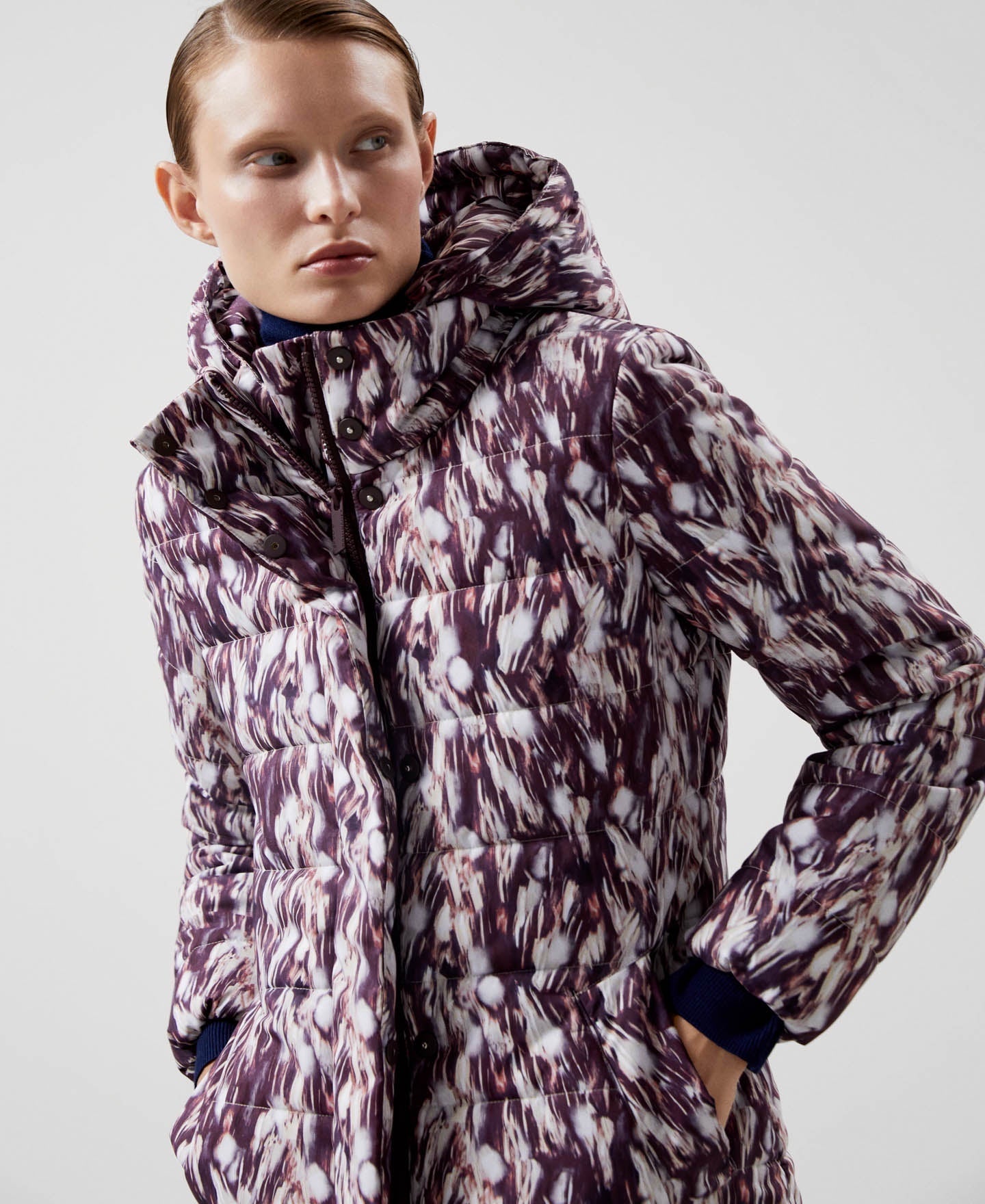Women Short Jacket | Animal Print Padded Print Jacket by Spanish designer Adolfo Dominguez