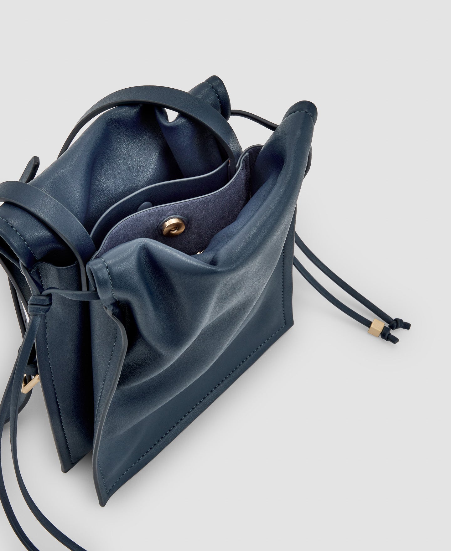 Women Bags | Anthracite Grey Recycled Material Small Shoulder Bag by Spanish designer Adolfo Dominguez