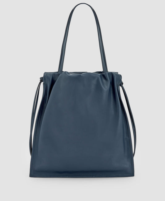Women Bags | Anthracite Grey Recycled Material Vertical Shopper by Spanish designer Adolfo Dominguez