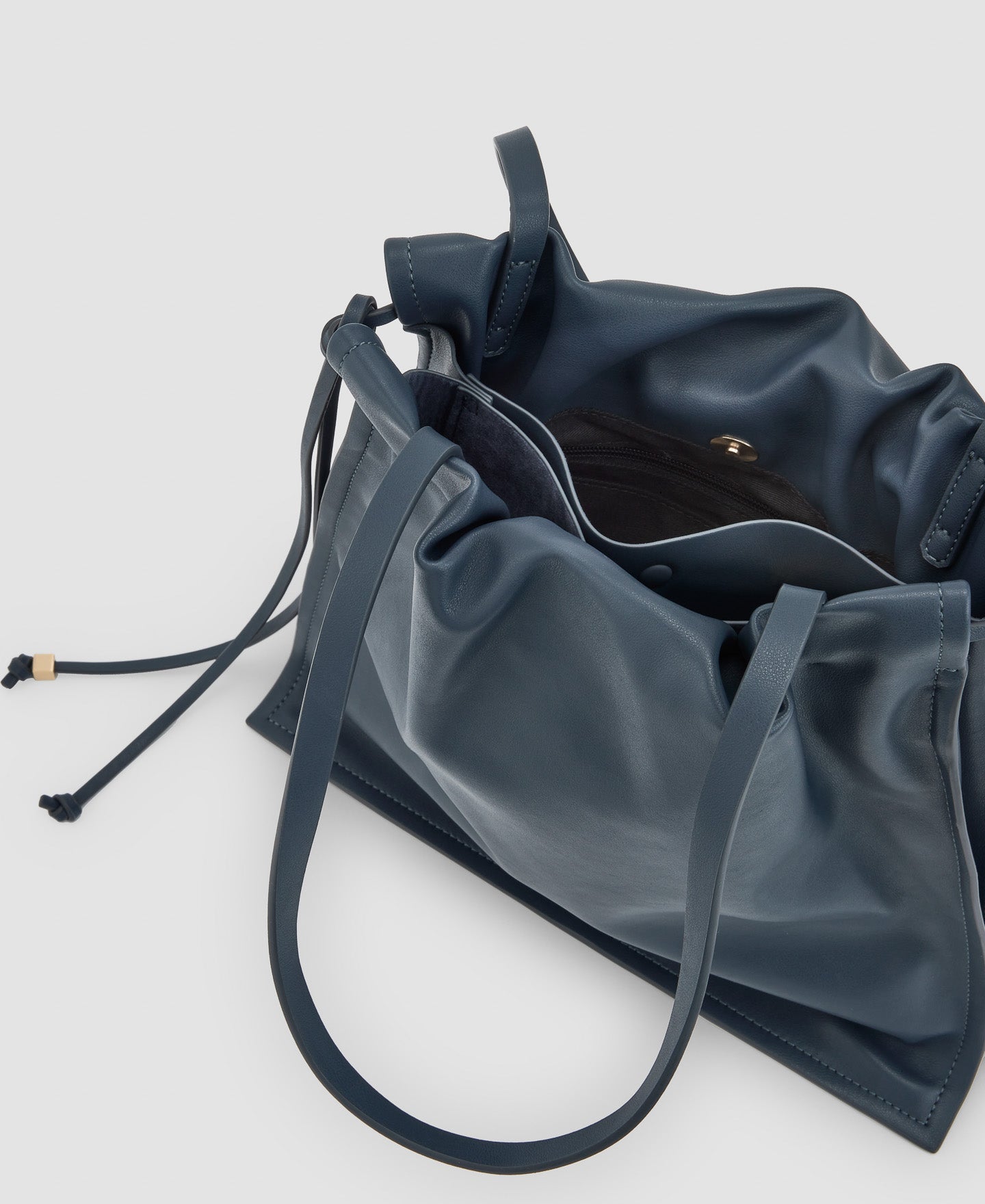 Women Bags | Anthracite Grey Recycled Material Vertical Shopper by Spanish designer Adolfo Dominguez