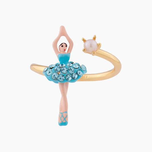 Aquamarine Crystals Mini Ballerina Adjustable Rings | ALMDD6011
