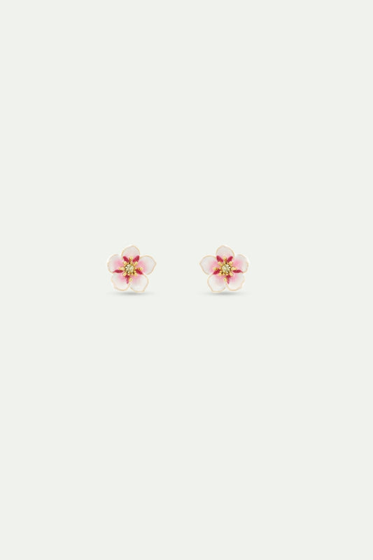 Mini White Cherry Blossom Post Earrings | AYHM1031 - Les Nereides
