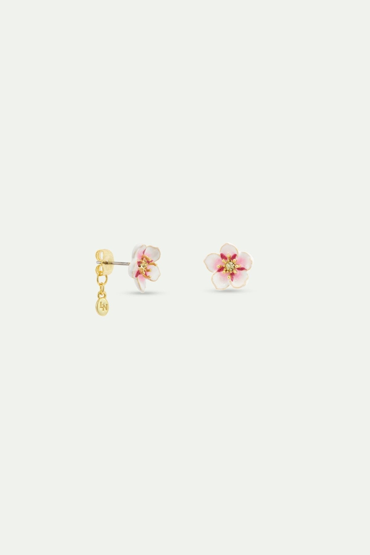 Mini White Cherry Blossom Post Earrings | AYHM1031 - Les Nereides