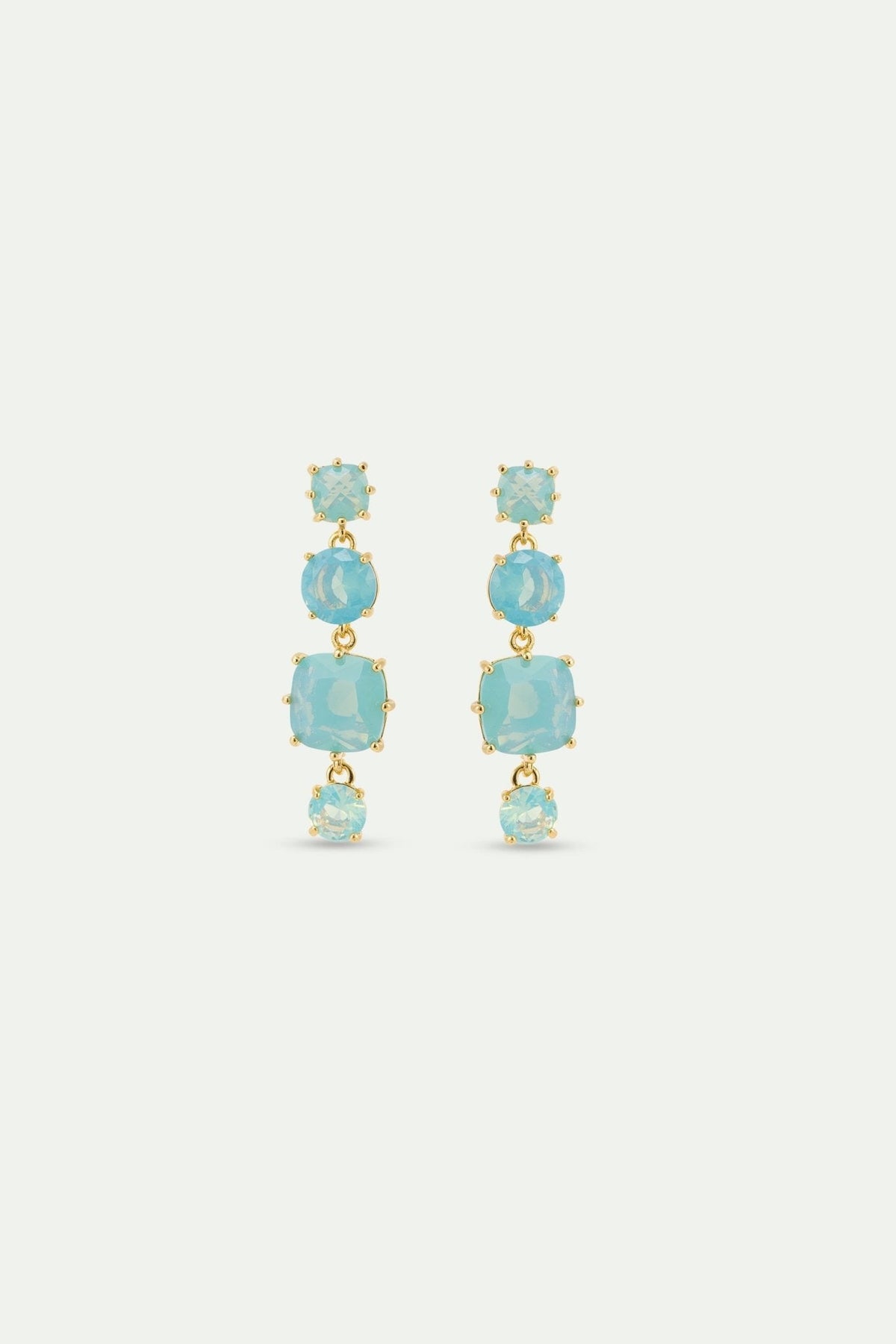 Glacier Blue Diamantine 4 Stone Earrings | AYLD1202 - Les Nereides