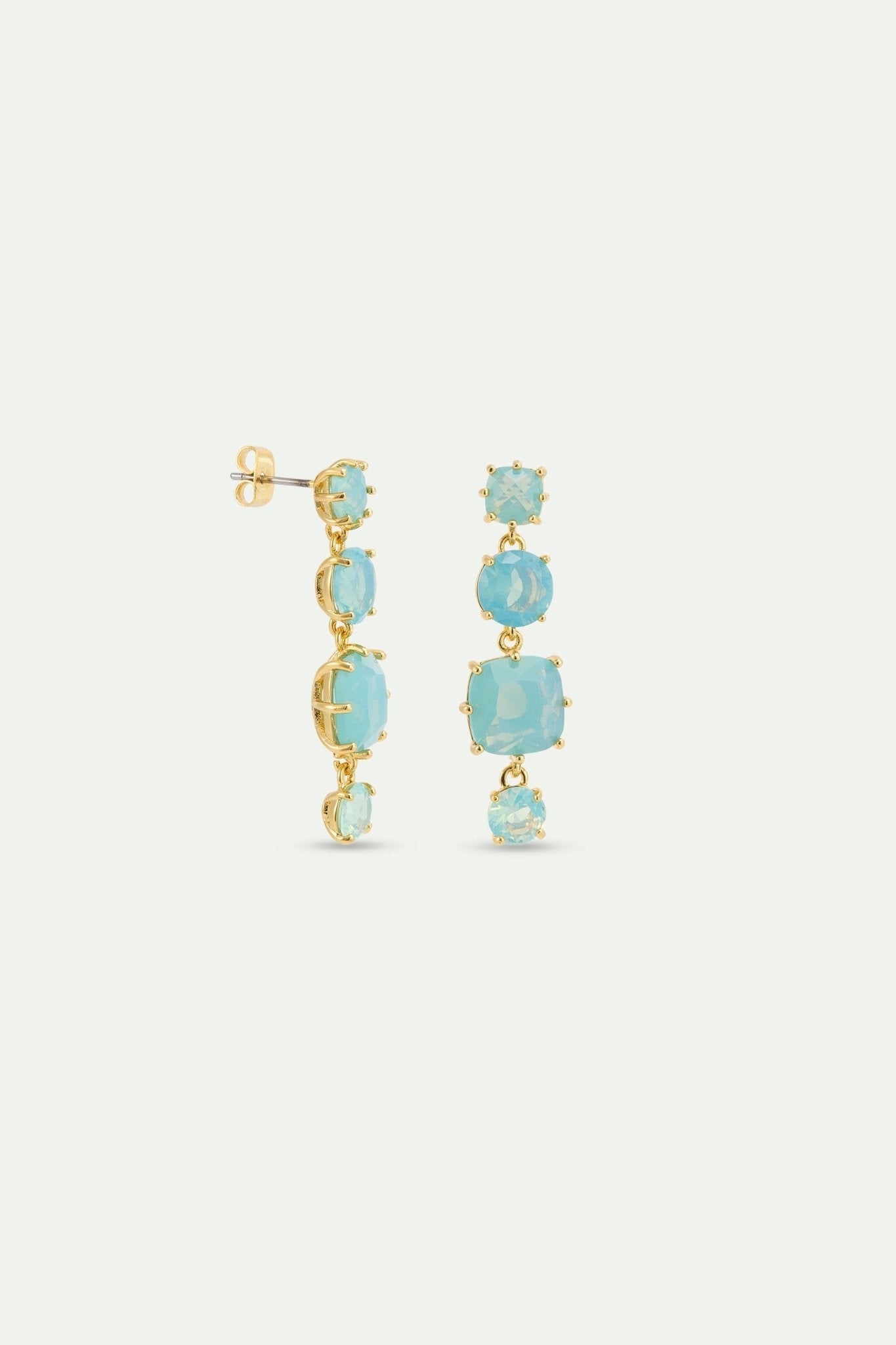 Glacier Blue Diamantine 4 Stone Earrings | AYLD1202 - Les Nereides