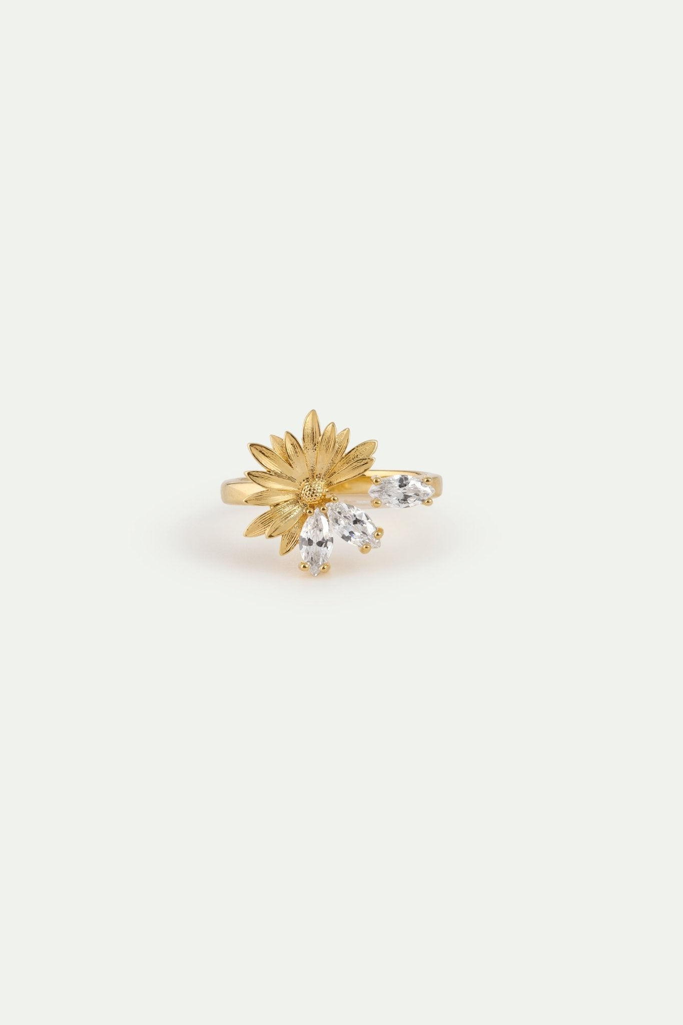 Pendant Necklace With Daisies and White Stones | AYNF6031 - Les Nereides