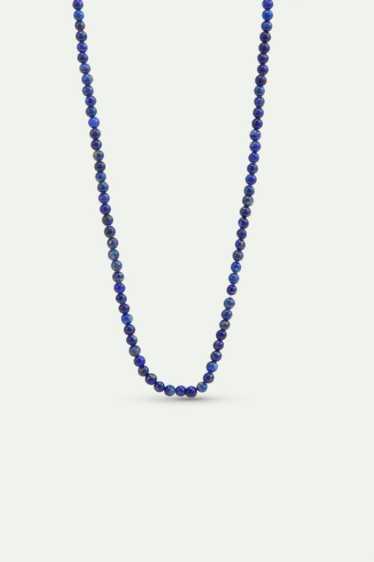 Thin Blue Lapis Lazuli Bead Necklace | AYPE3021 - Les Nereides