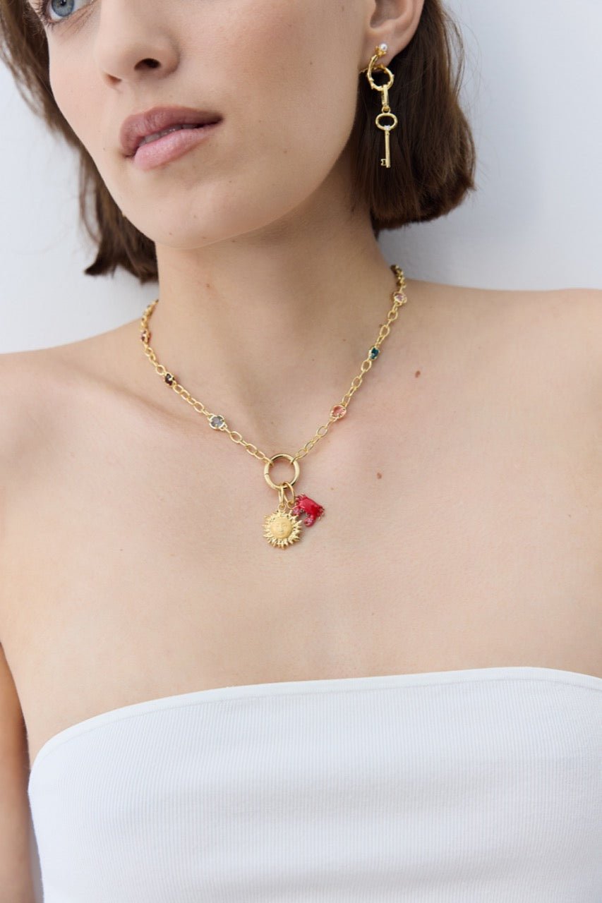 Red Crab and Crystal Pendant: Protection and Change | AYPE4061 - Les Nereides