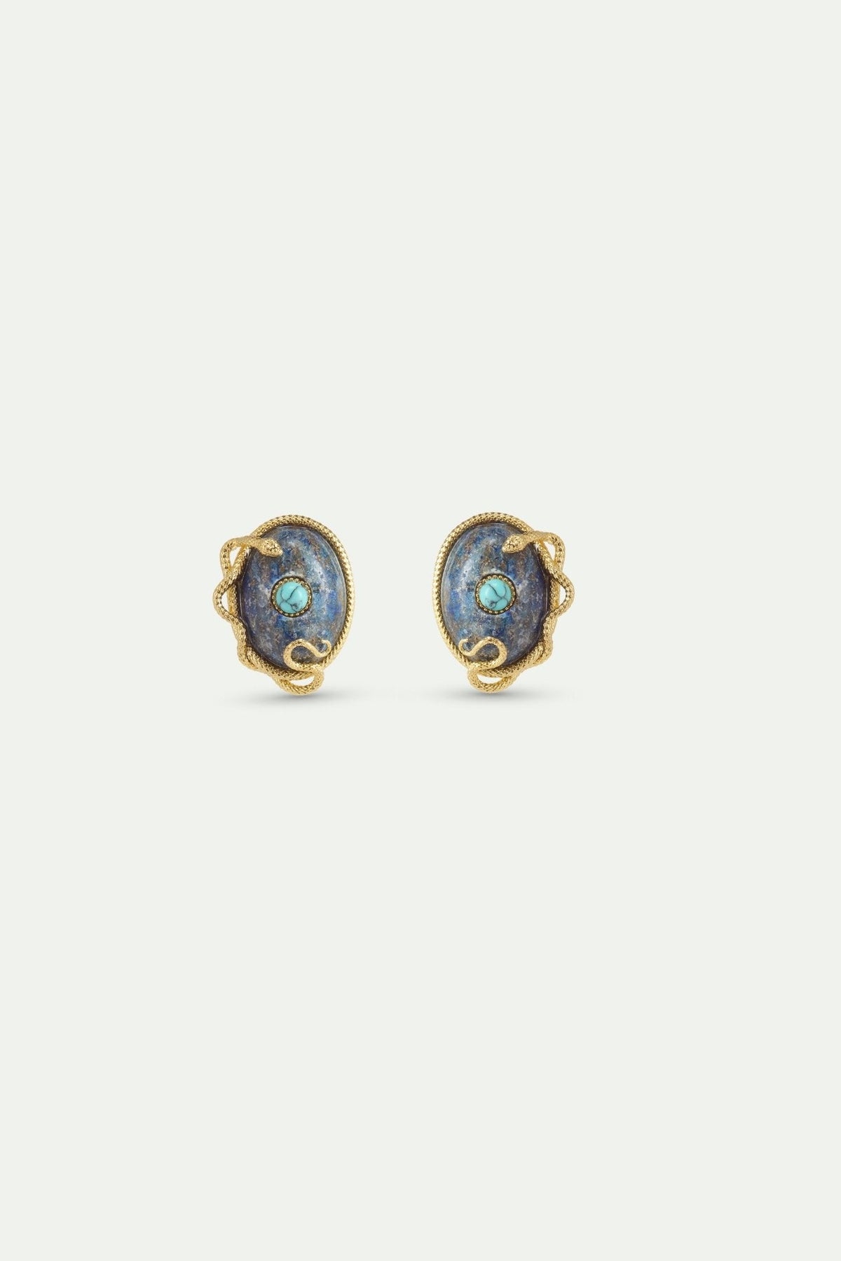 Lapis Lazuli, Turquoise and Gold Snake Earrings | AYVA1021 - Les Nereides