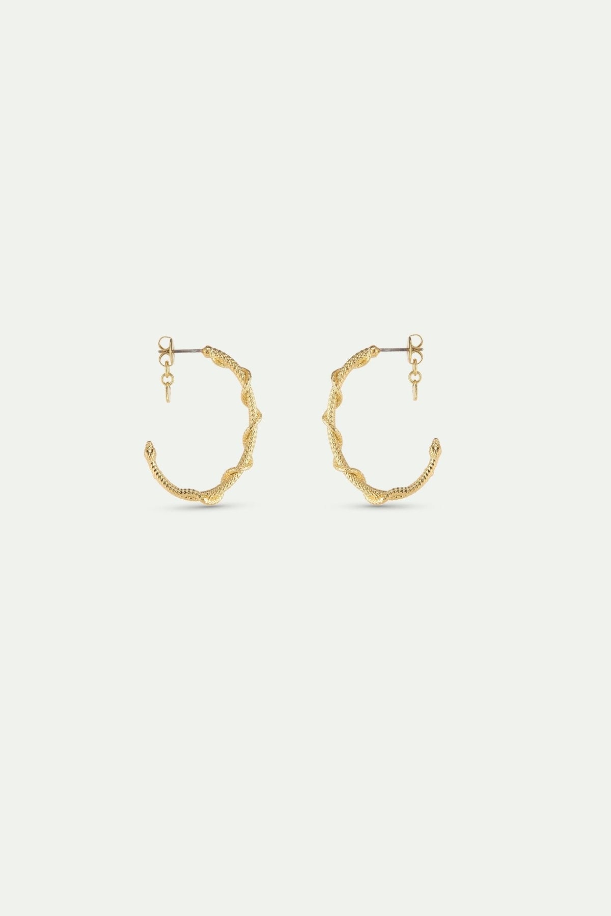 Gold Snake Post Hoop Earrings | AYVA1031 - Les Nereides
