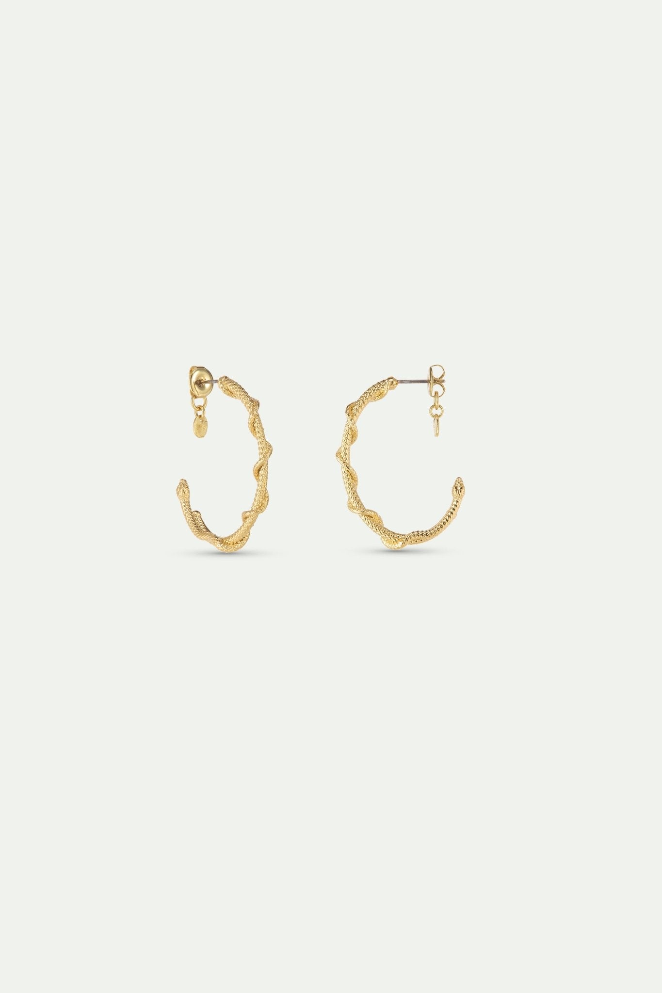 Gold Snake Post Hoop Earrings | AYVA1031 - Les Nereides