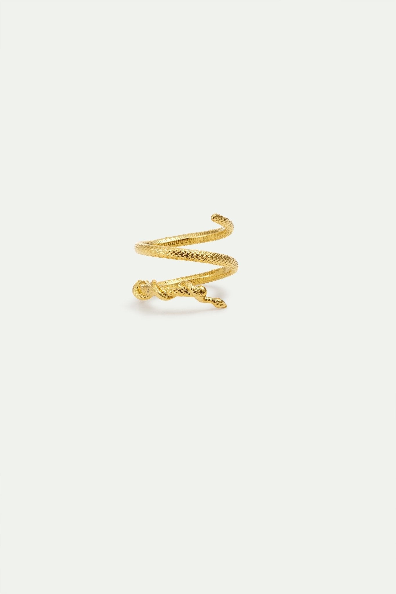 Gold Snake - Shaped Adjustable Spiral Ring | AYVA6021 - Les Nereides