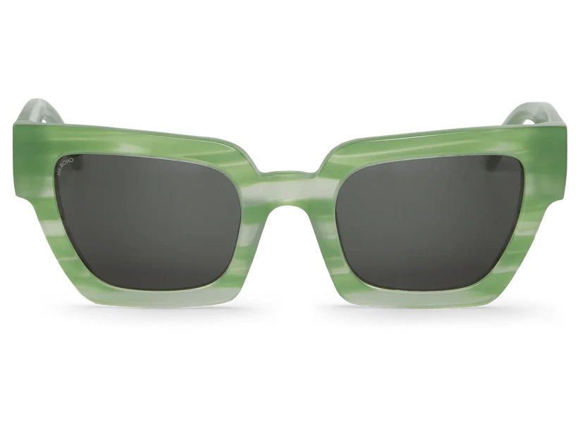 Green striped effect sunglasses with square frame