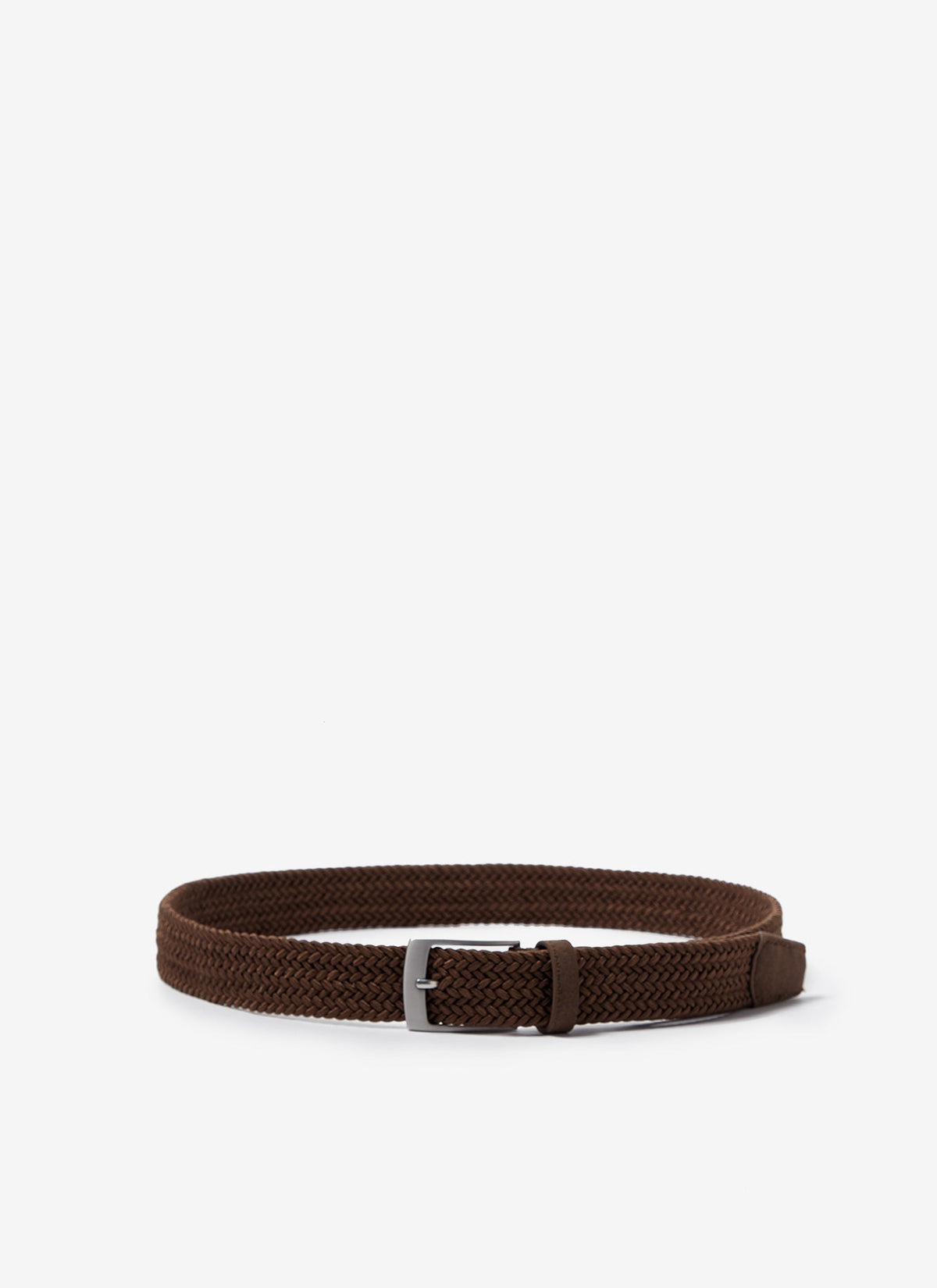 Men Belt | Beige Elastic Braided Belt by Spanish designer Adolfo Dominguez