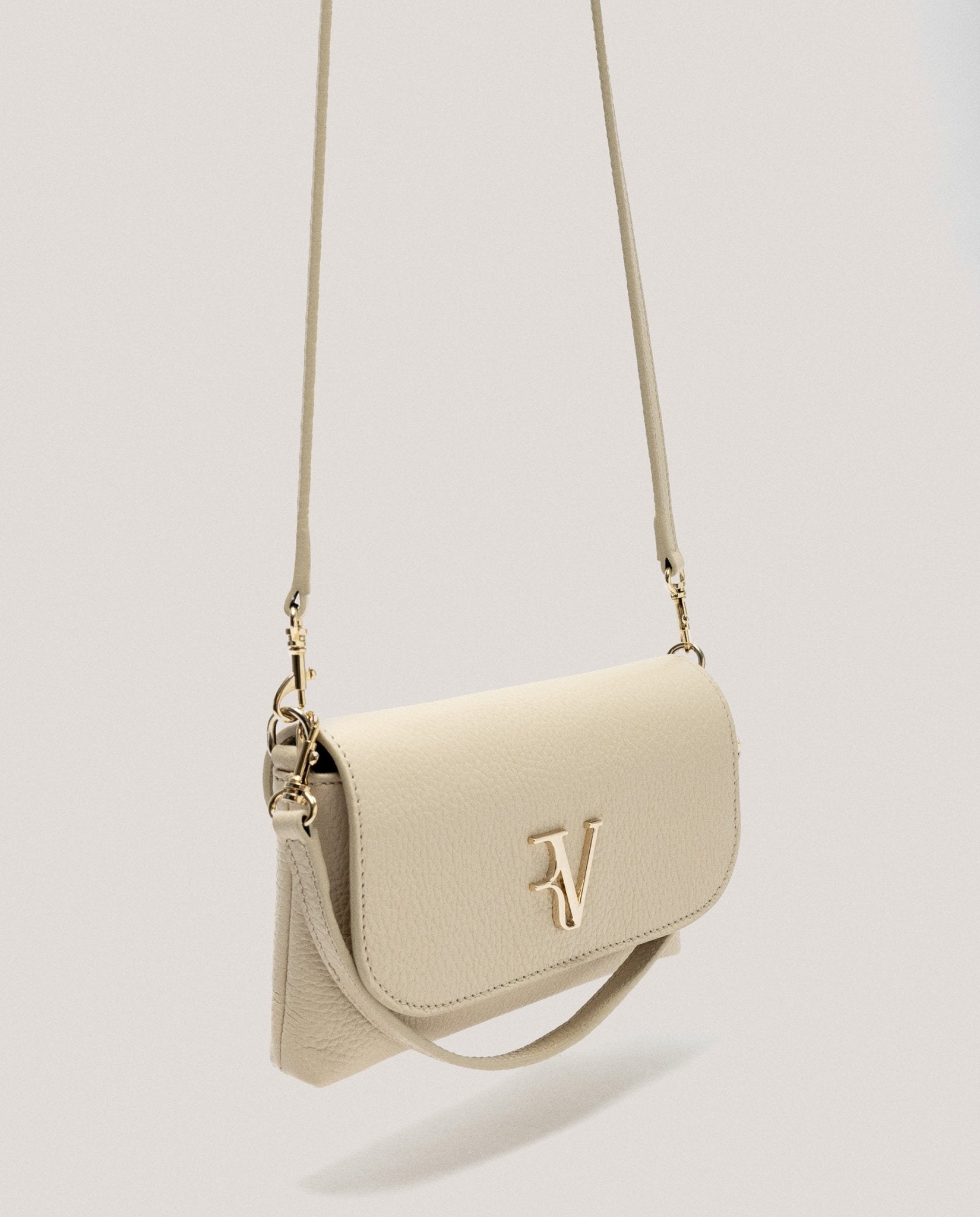 Handbags | Beige leather Rita handbag by Spanish designer Roberto Verino