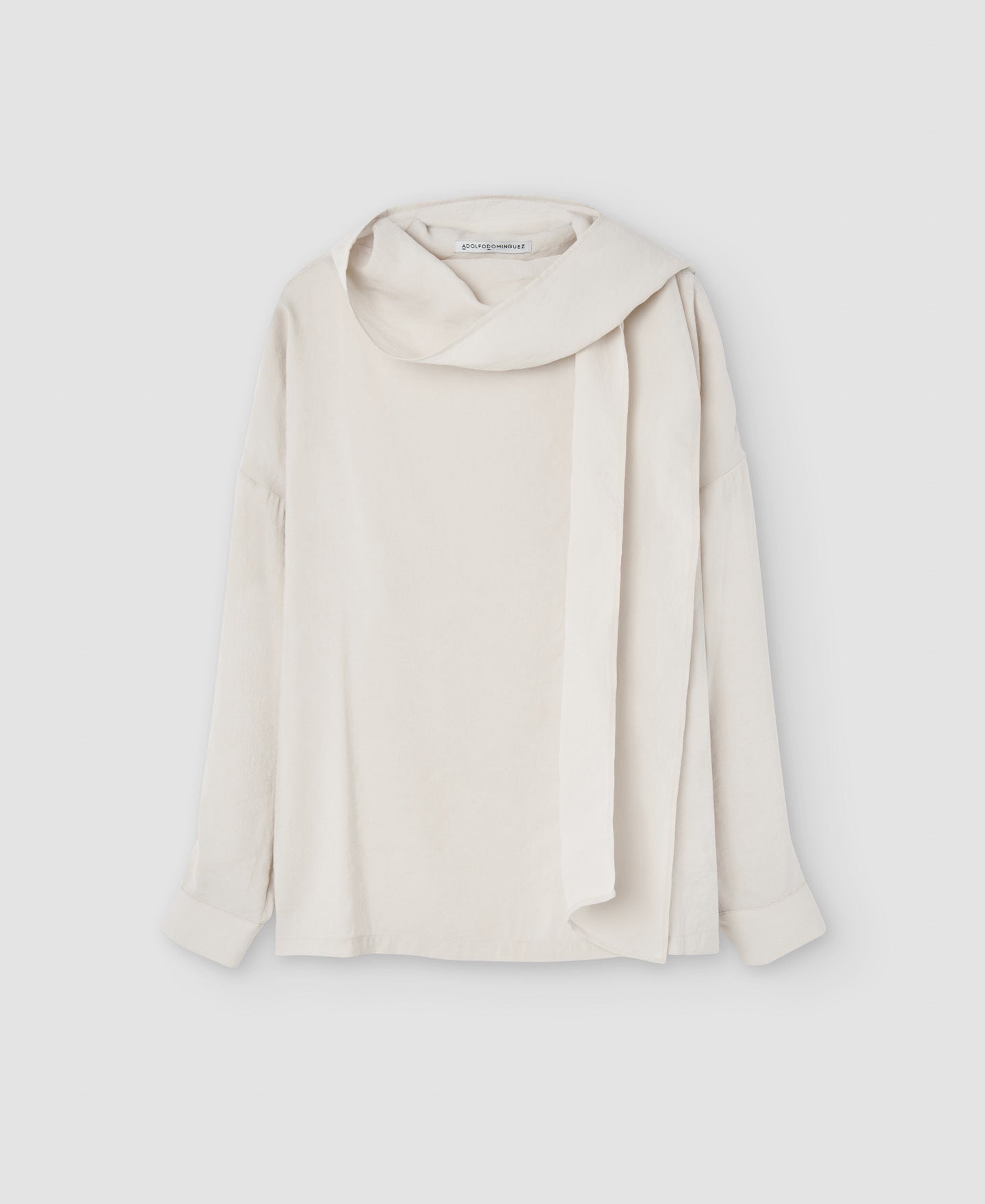 Women Shirt | Beige Modal Fabric Blouse by Spanish designer Adolfo Dominguez