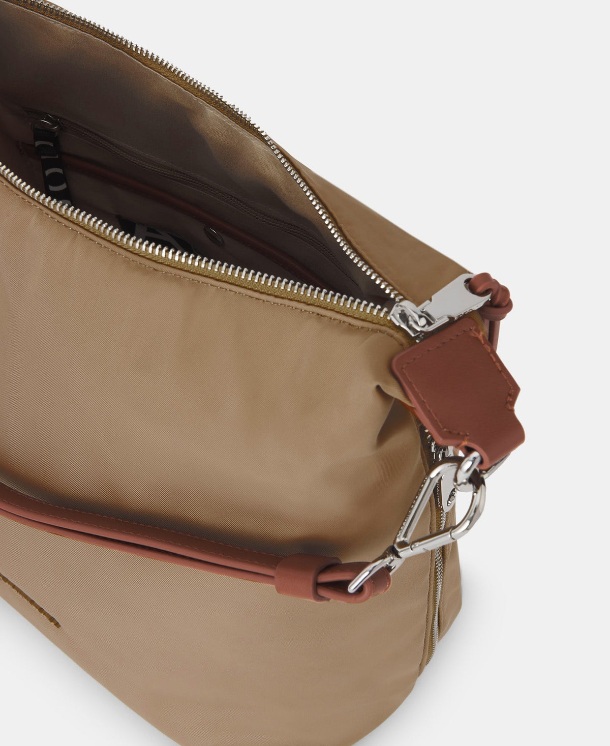 Women Bags | Beige Nylon Hobo by Spanish designer Adolfo Dominguez