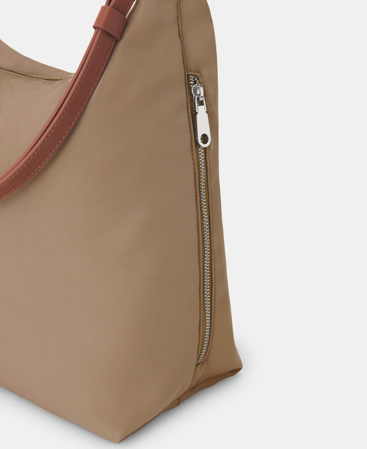 Women Bags | Beige Nylon Hobo by Spanish designer Adolfo Dominguez
