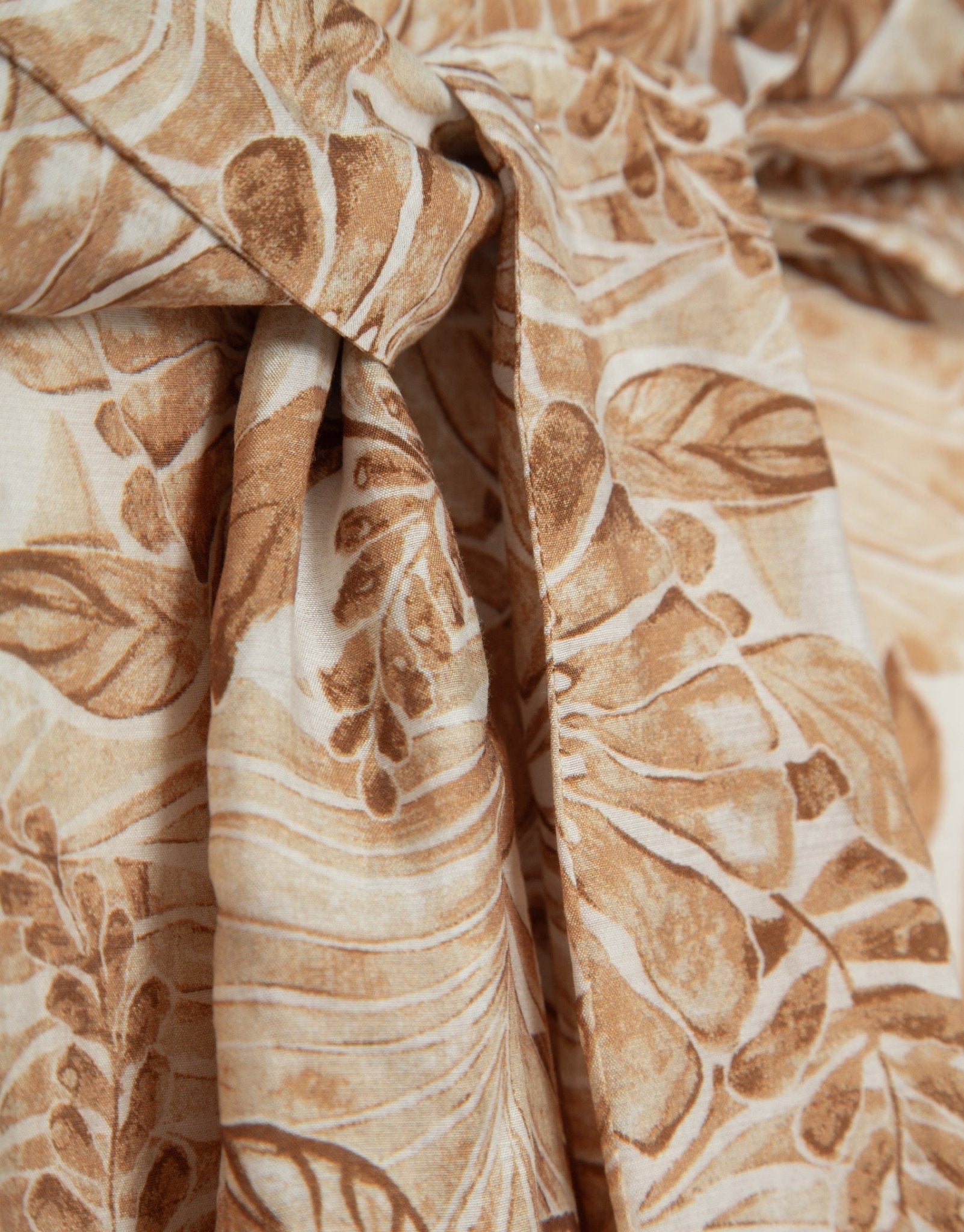 Skirts | Beige sarong - style chiffon midi skirt with decorative plant print by Spanish designer Roberto Verino
