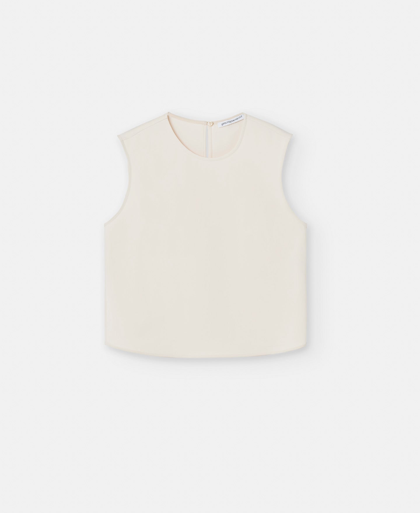 Women Top | Beige Straight Top In Recycled Polyester by Spanish designer Adolfo Dominguez