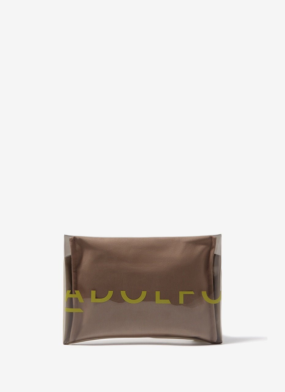Women Bags | Beige Transparent Clutch Bag With Cotton Pouch by Spanish designer Adolfo Dominguez