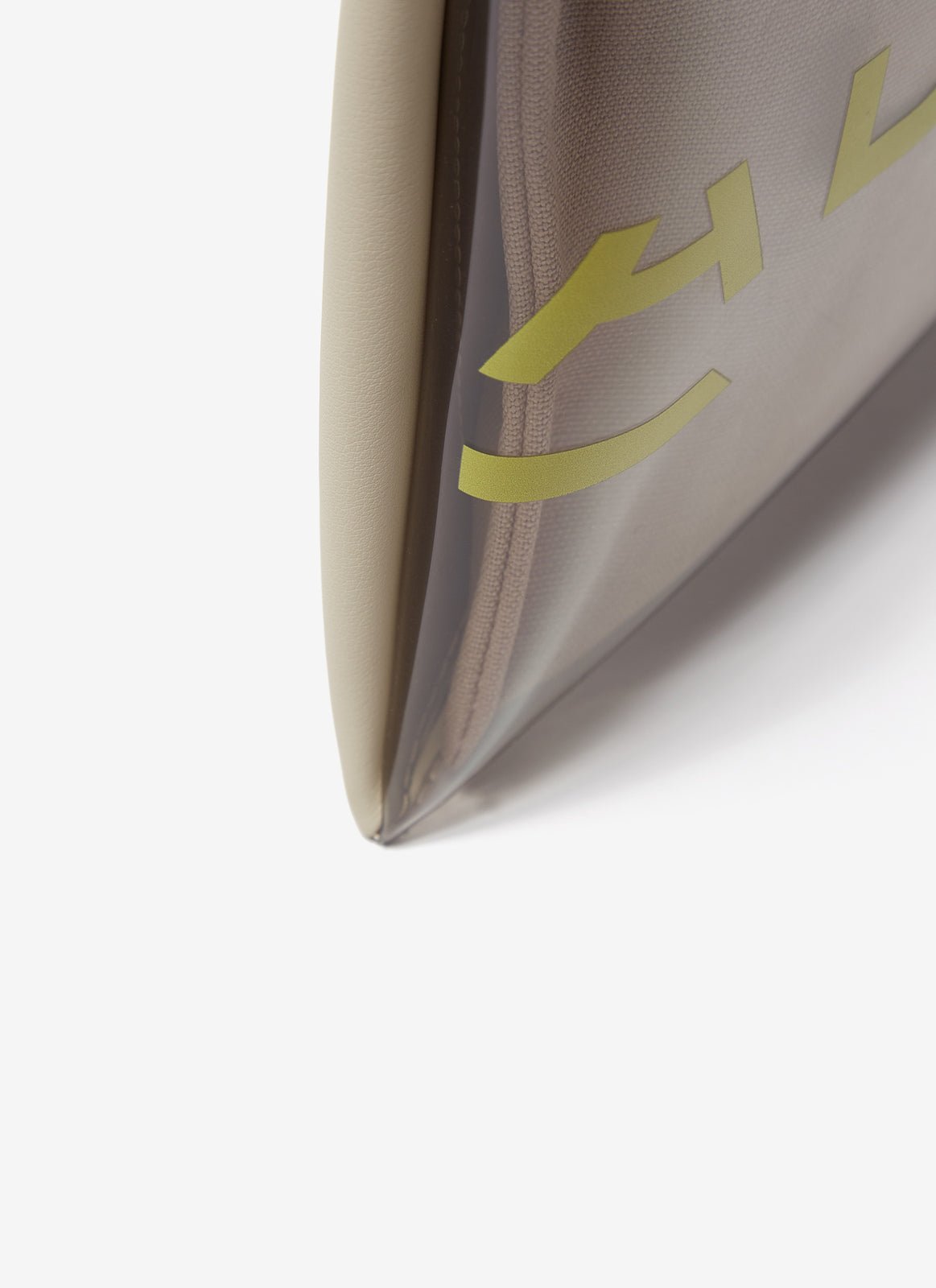 Women Bags | Beige Transparent Clutch Bag With Cotton Pouch by Spanish designer Adolfo Dominguez
