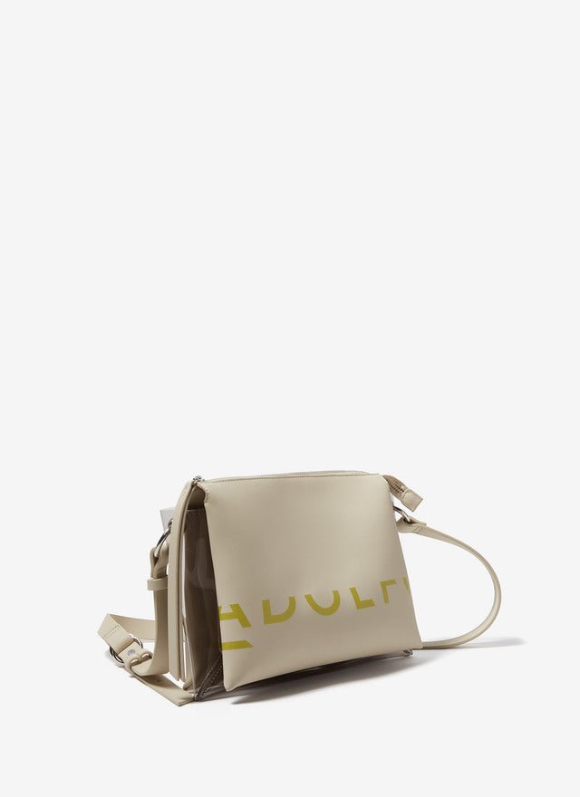 Women Bags | Beige Vegan-Leather Accordion Crossbody Bag by Spanish designer Adolfo Dominguez