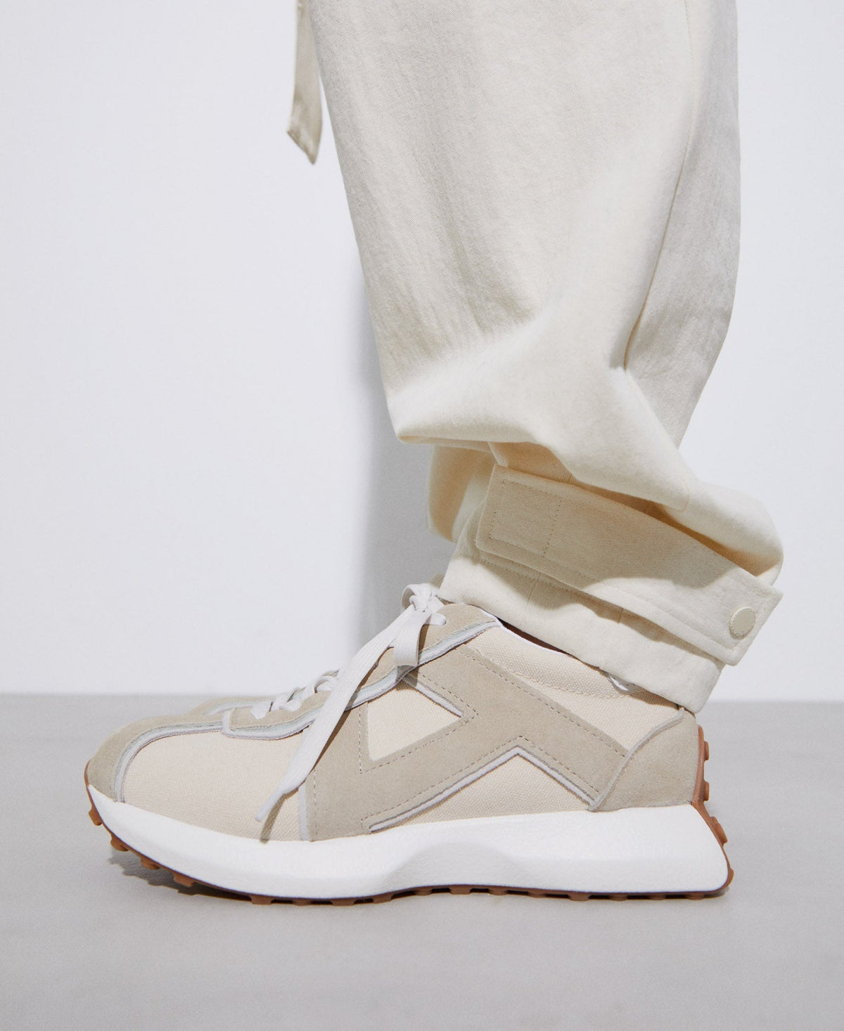 Women Shoes | Beige Vintage Leather Running Shoe by Spanish designer Adolfo Dominguez