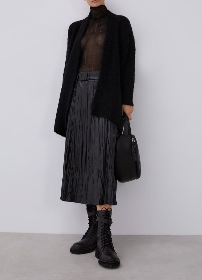 Women Knit Jacket | Black Alpaca Jacket by Spanish designer Adolfo Dominguez