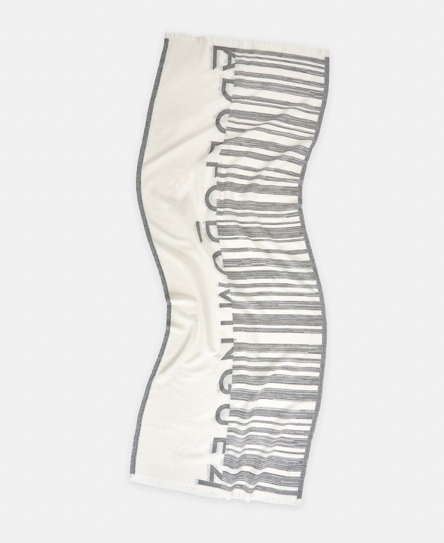 Women Shawl | Black And White Barcode Stamped Shawl by Spanish designer Adolfo Dominguez