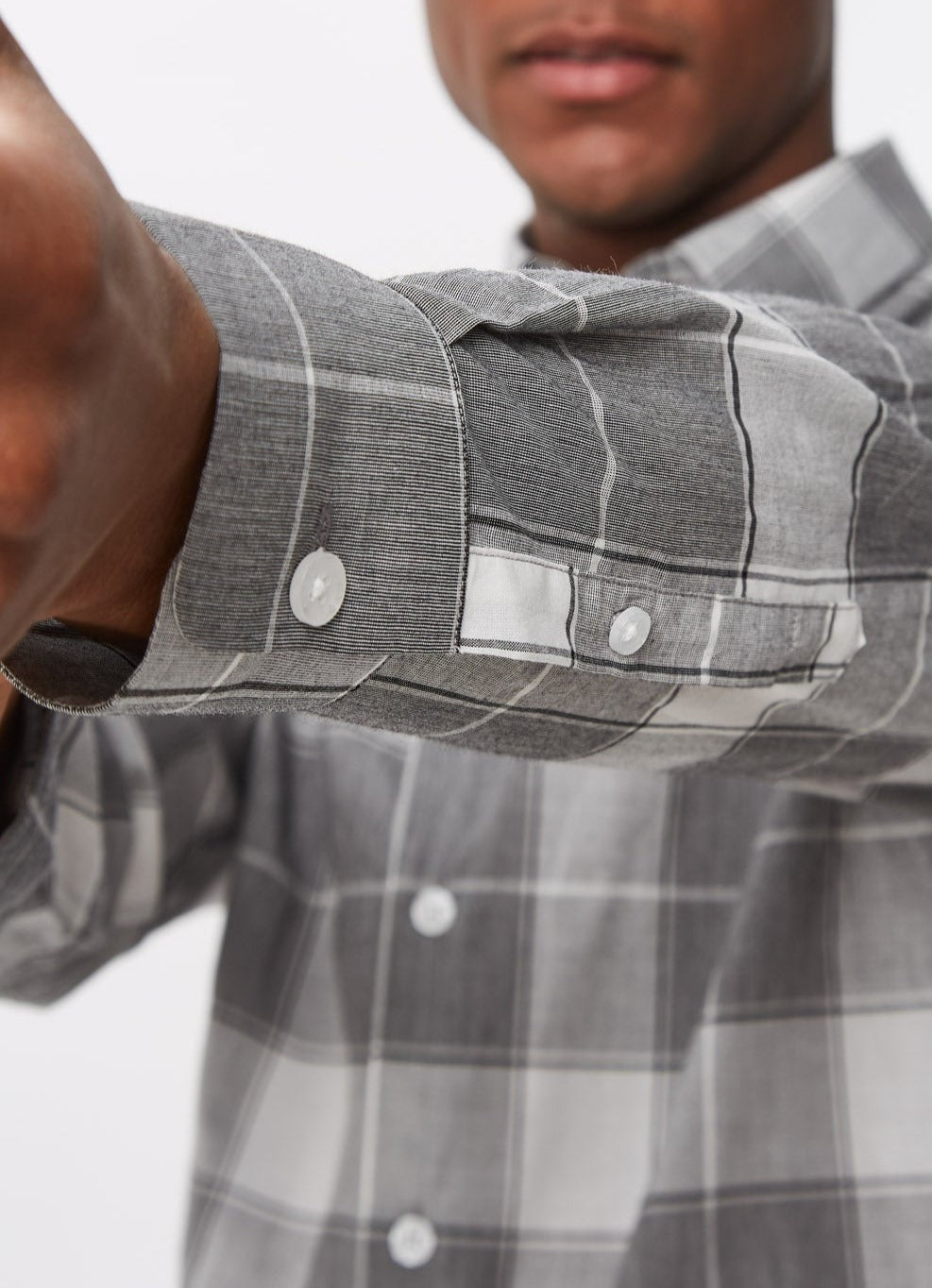 Men Shirt | Black And White Checked Shirt With Logo by Spanish designer Adolfo Dominguez