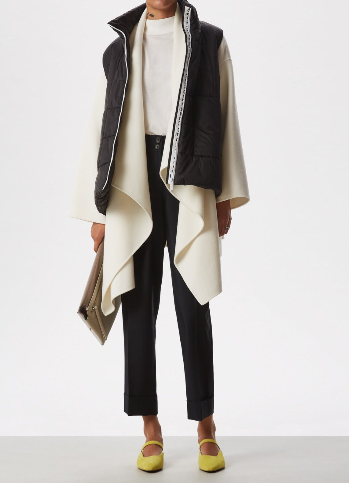 Women Trousers | Black Ankle Length Elastic Trousers by Spanish designer Adolfo Dominguez