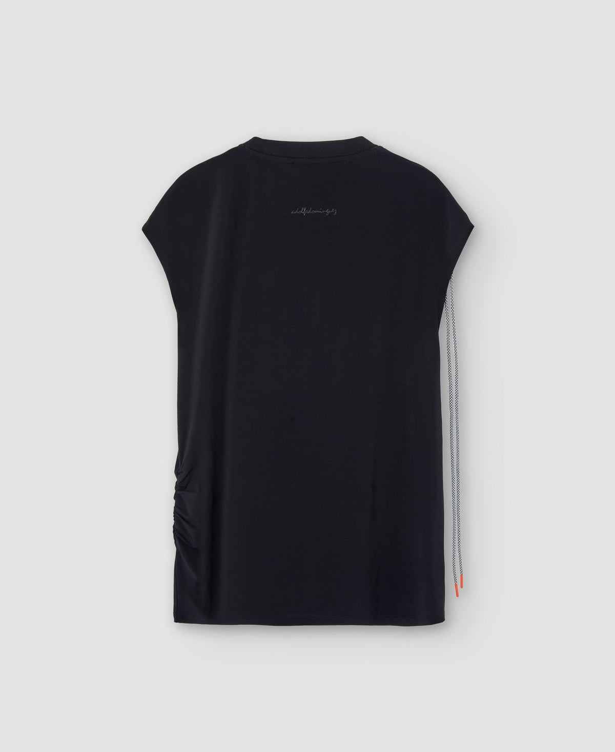 Women T-Shirt (Short Sleeve) | Black Asymmetrical Blouse In Elastic Viscose by Spanish designer Adolfo Dominguez