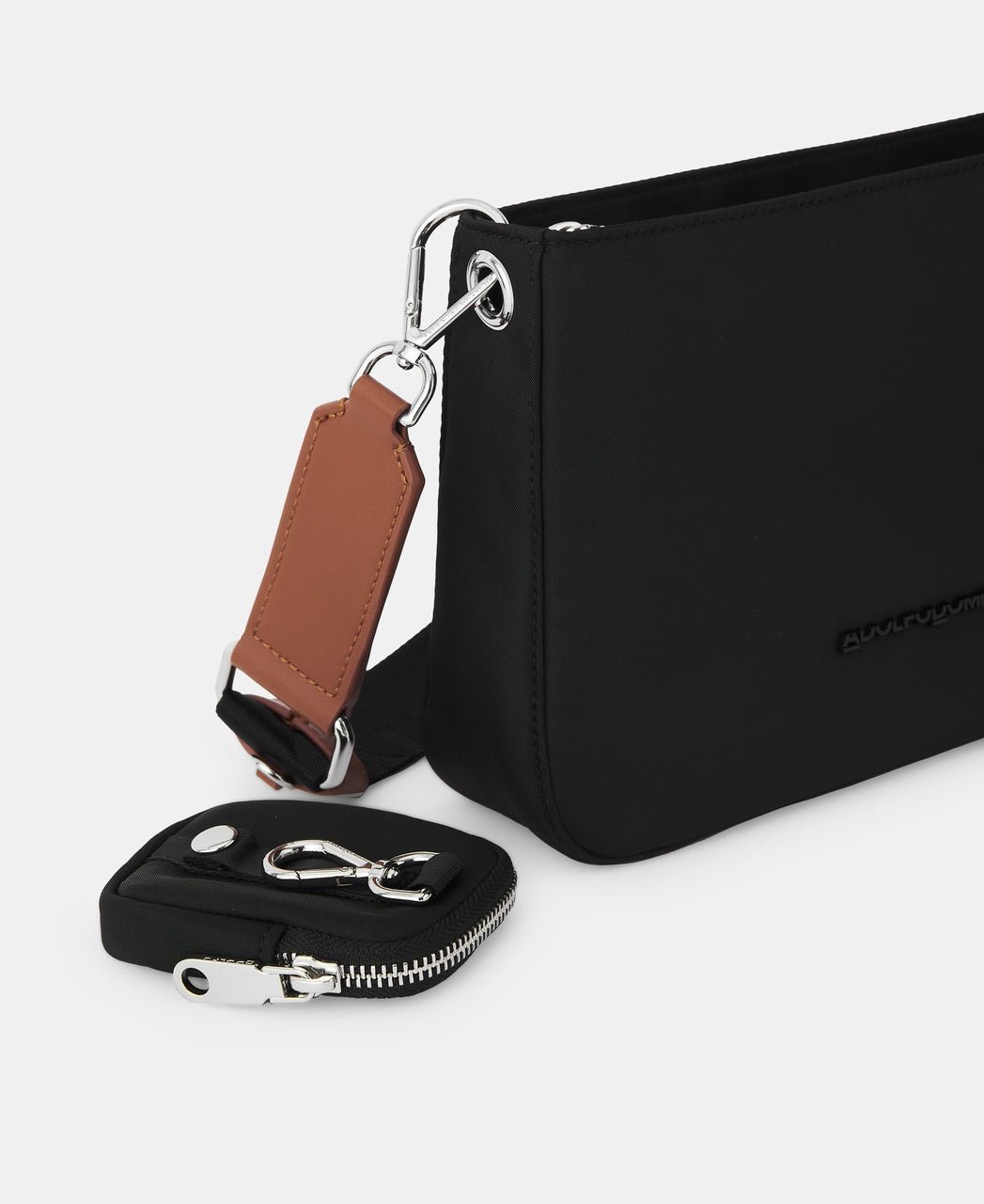 Women Bags | Black Black Nylon Crossbody Bag by Spanish designer Adolfo Dominguez