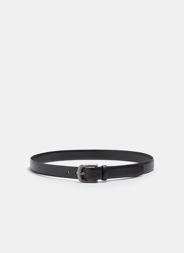 Men Belt | Black Classic Leather Belt With Metal Buckle by Spanish designer Adolfo Dominguez