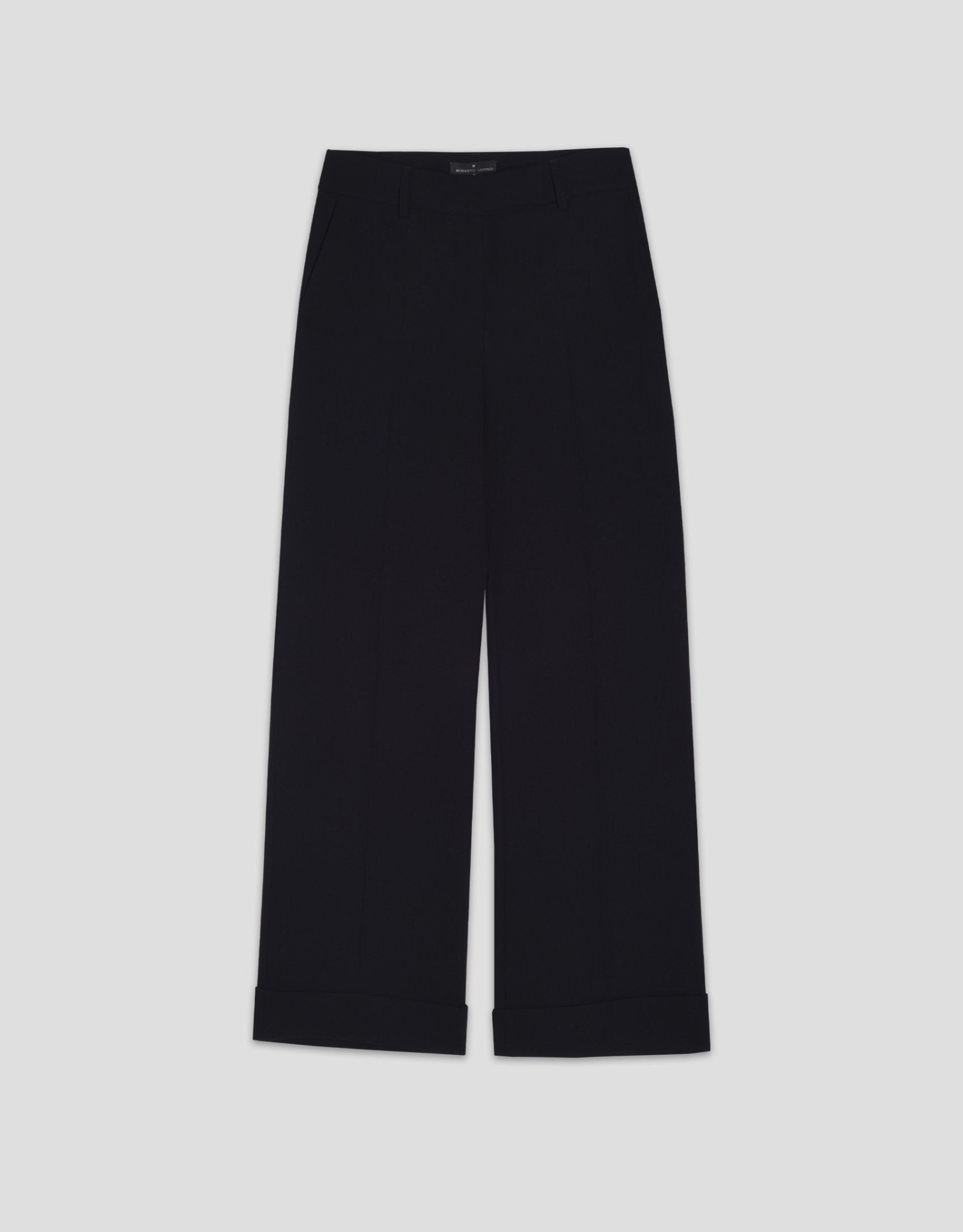 Pants | Black crepe tailored trousers by Spanish designer Roberto Verino