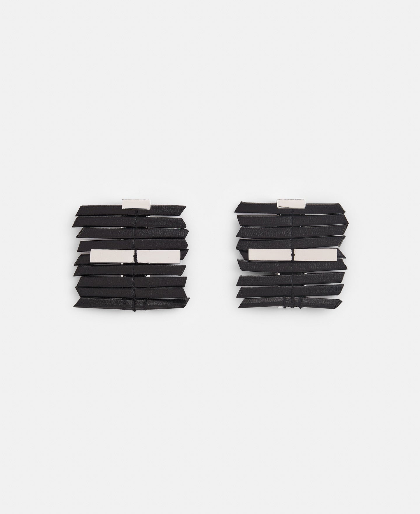 Women Earrings | Black Earrings Leather Look by Spanish designer Adolfo Dominguez