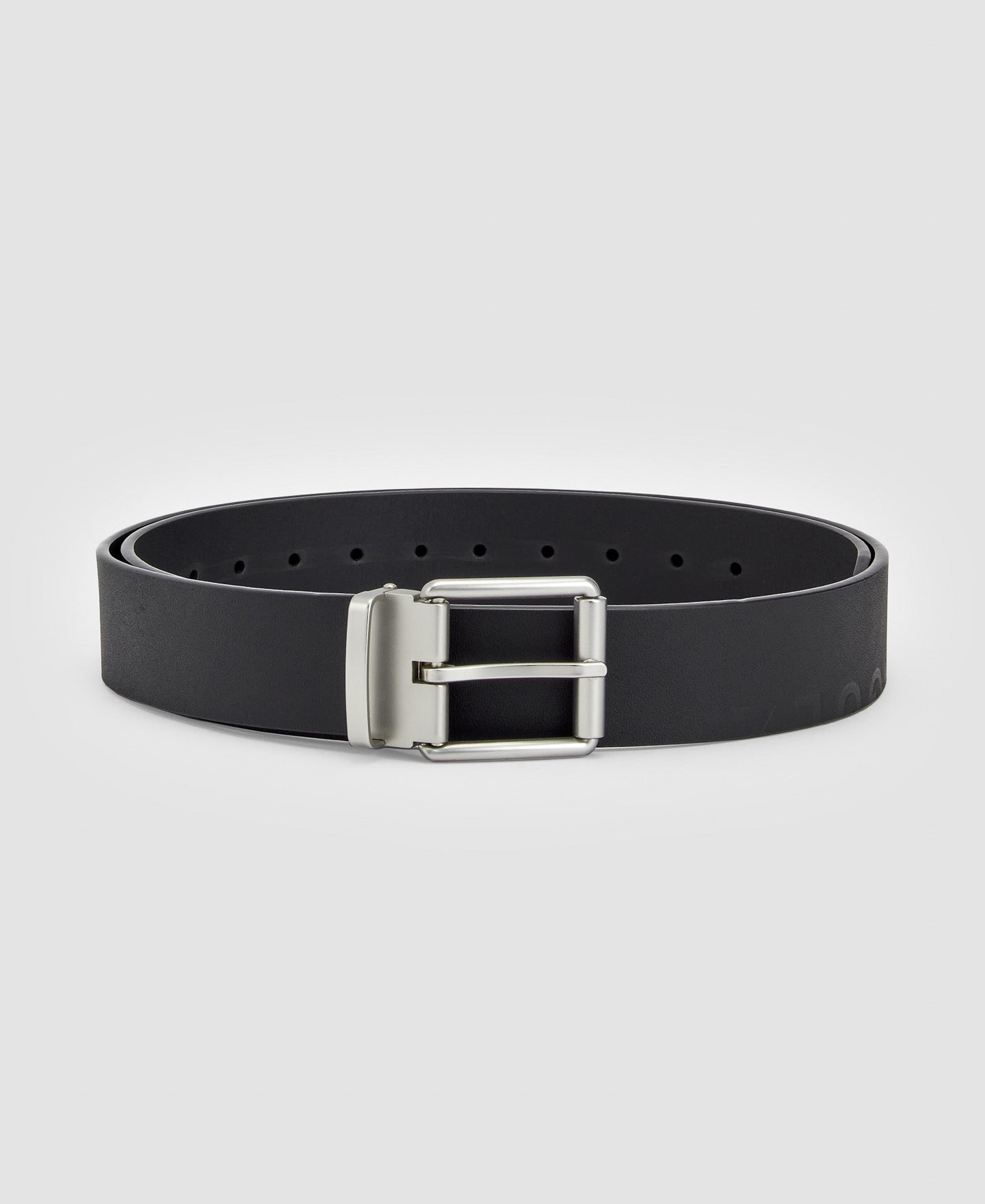 Men Belt | Black Leather Belt With Metal Buckle by Spanish designer Adolfo Dominguez