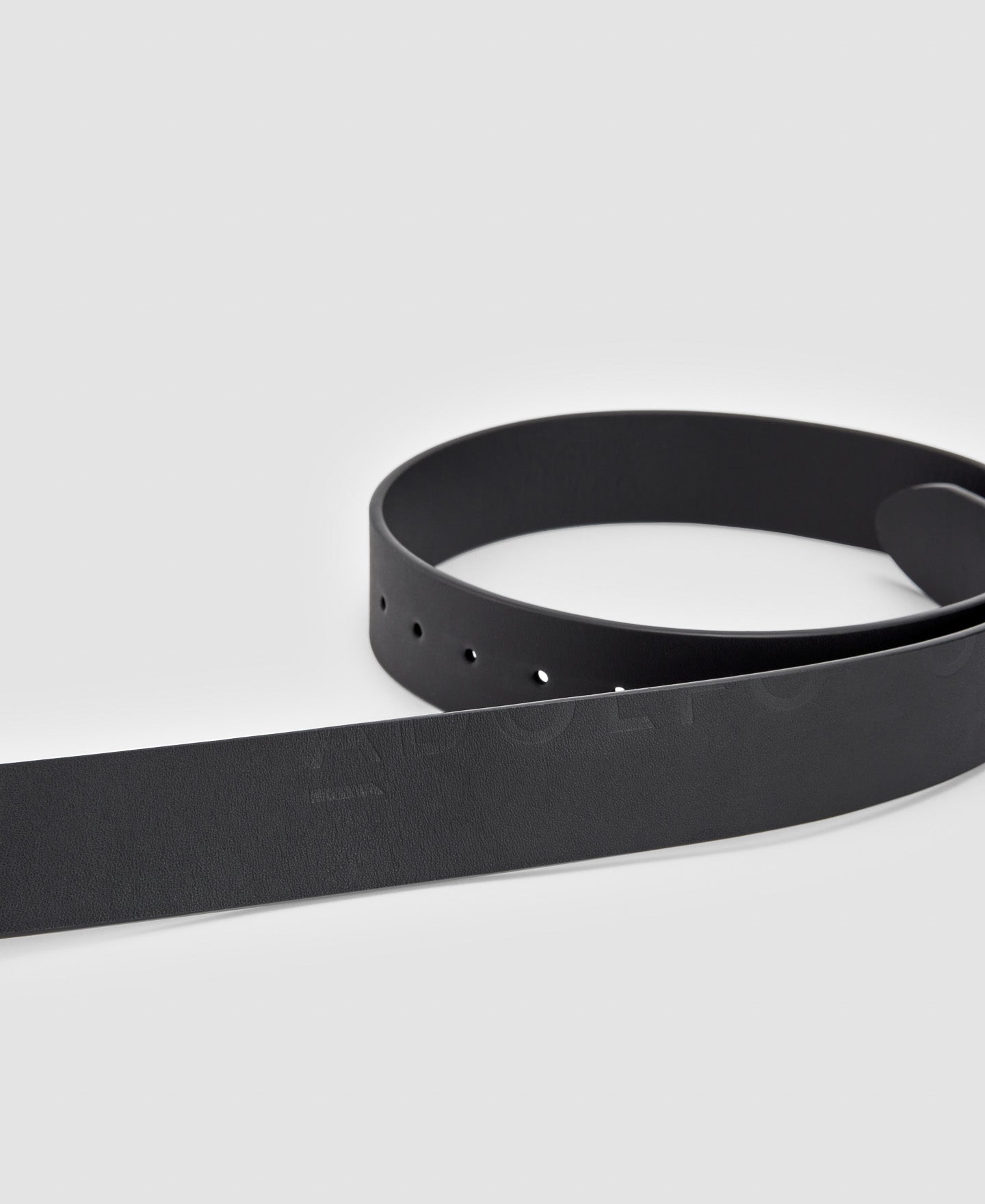 Men Belt | Black Leather Belt With Metal Buckle by Spanish designer Adolfo Dominguez