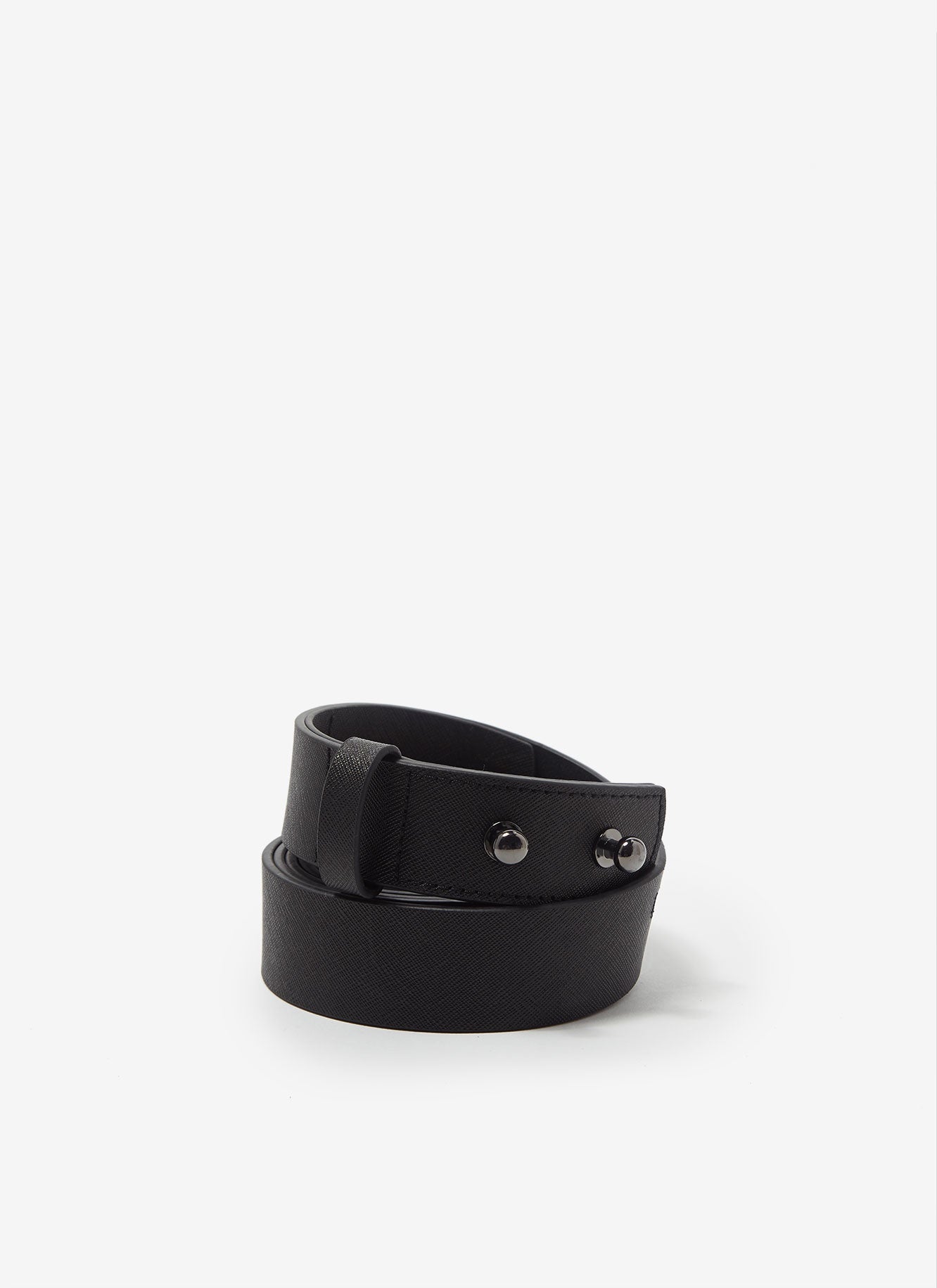Men Belt | Black Leather Belt With No Buckle by Spanish designer Adolfo Dominguez