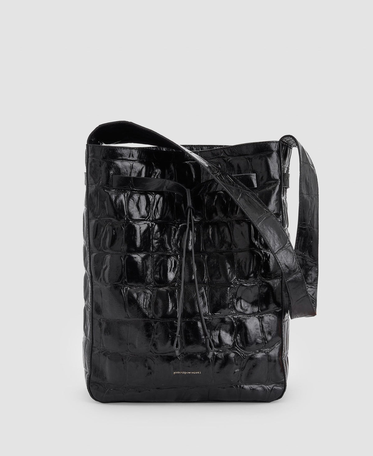 Women Leather Bag | Black Leather Hobo Bag by Spanish designer Adolfo Dominguez