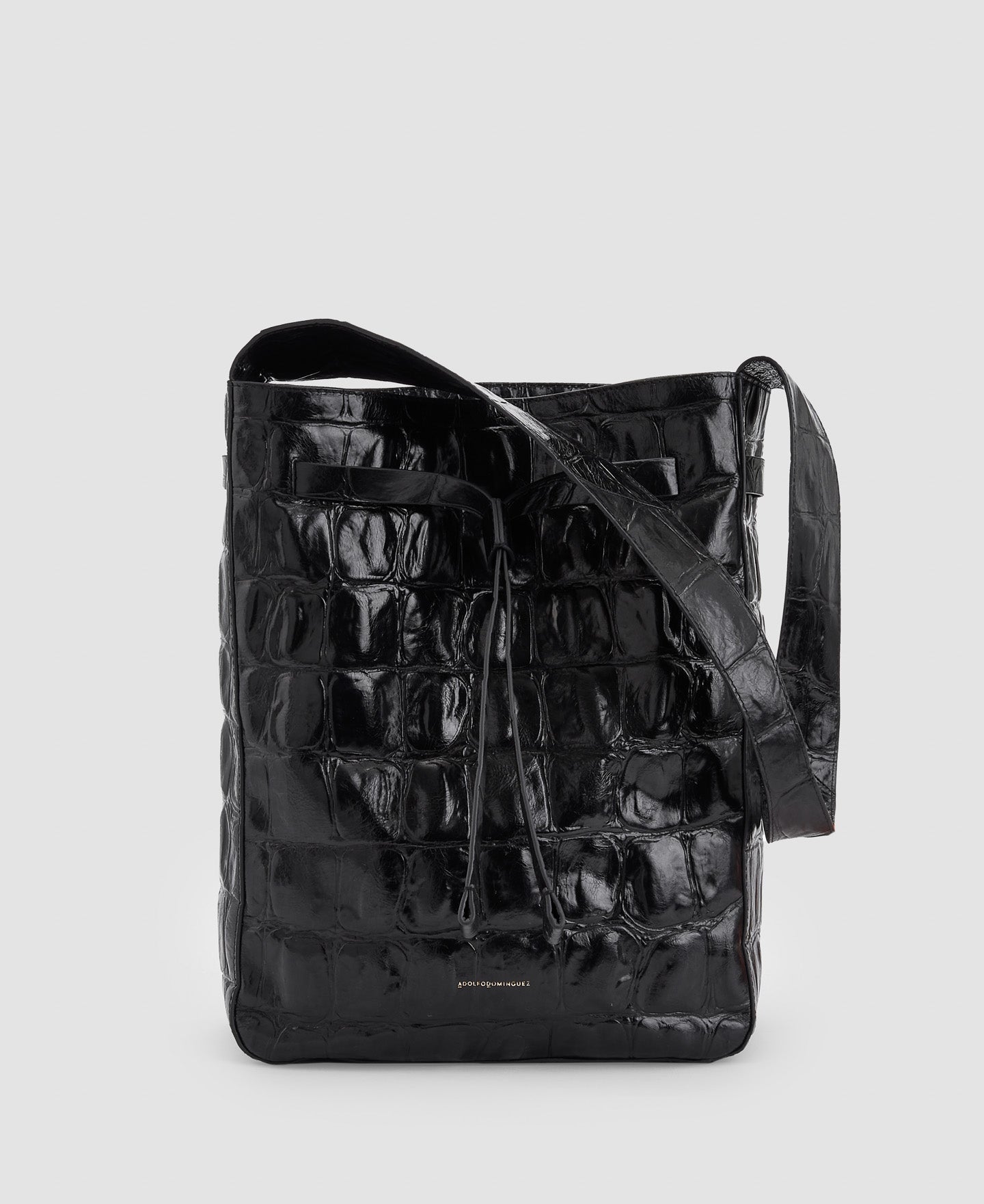Women Leather Bag | Black Leather Hobo Bag by Spanish designer Adolfo Dominguez