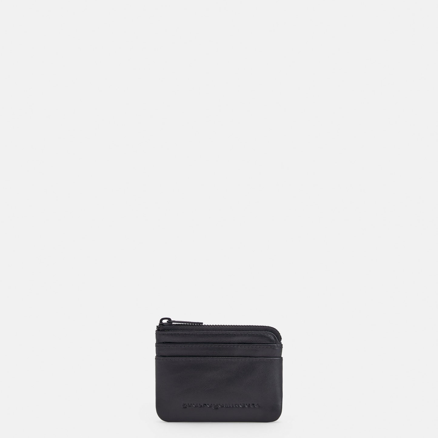 Men Wallet | Black Leather Zipped Wallet by Spanish designer Adolfo Dominguez