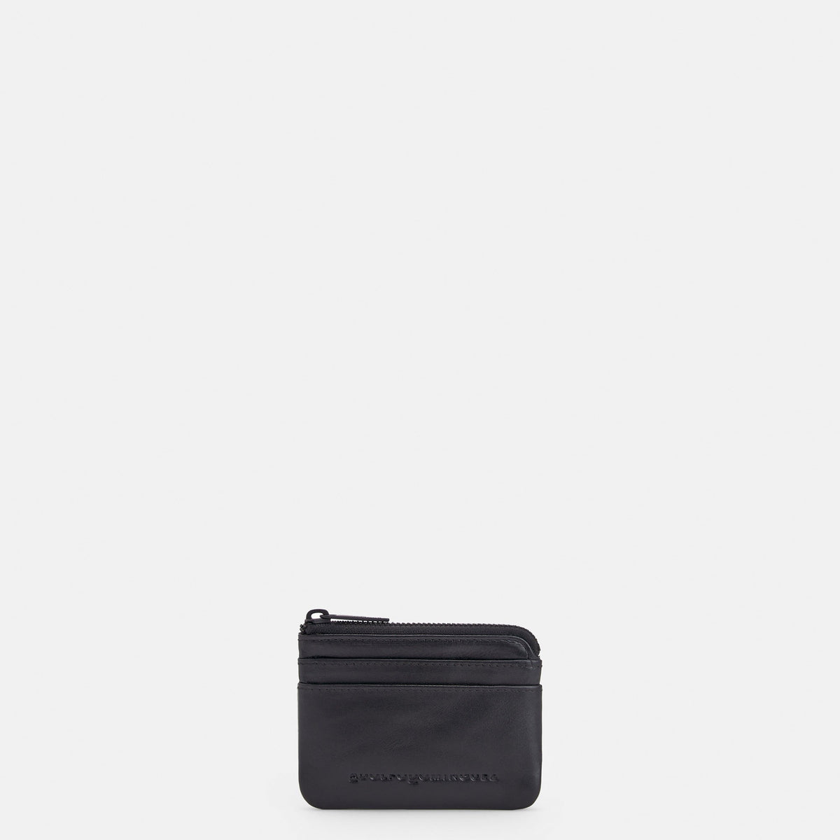 Men Wallet | Black Leather Zipped Wallet by Spanish designer Adolfo Dominguez