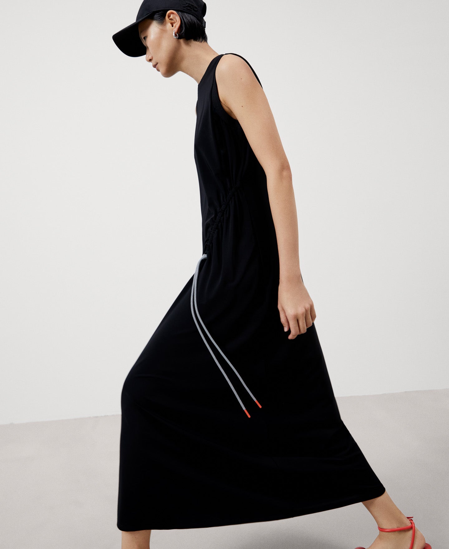 Women Dress | Black Long Dress In Viscose Knit by Spanish designer Adolfo Dominguez