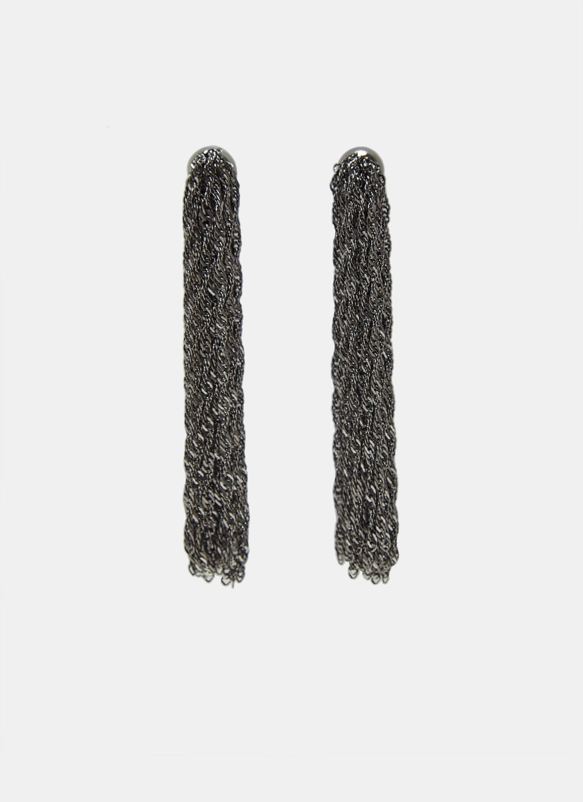 Women Earrings | Black Long Earrings With Metal Cascade by Spanish designer Adolfo Dominguez