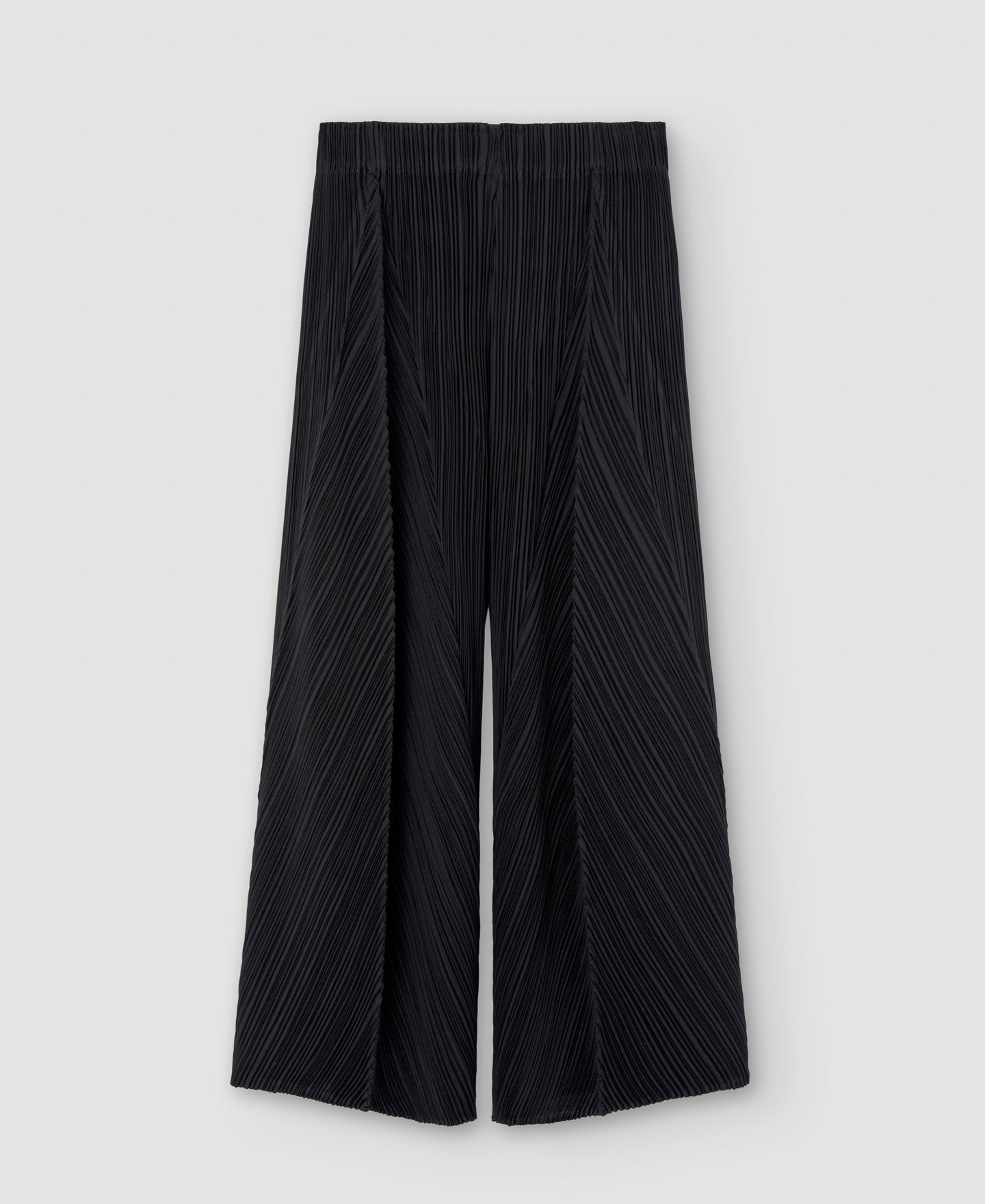 Women Trousers | Black Loose Crinkle Trousers by Spanish designer Adolfo Dominguez