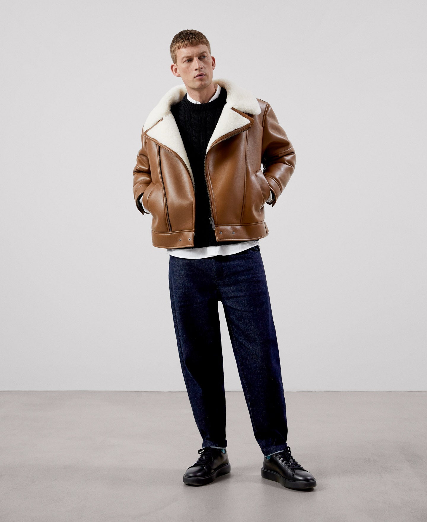 Men Jersey | Black Men Jersey Sweater by Spanish designer Adolfo Dominguez