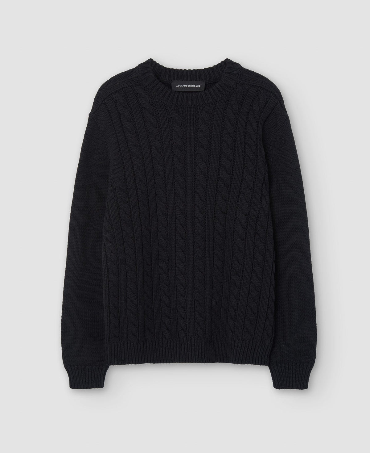 Men Jersey | Black Men Jersey Sweater by Spanish designer Adolfo Dominguez